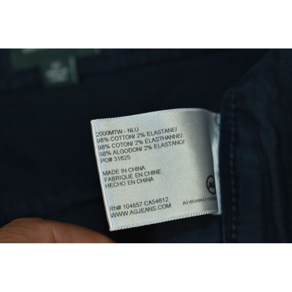 Adriano Goldschmied Green Label Men Chino Pants 31x27 Stretch Navy Slim Straight - Picture 7 of 15